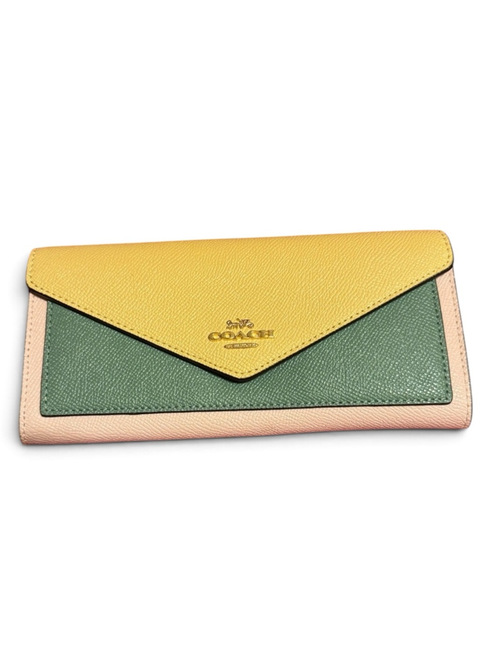 Coach Leather Color Block Envelope Wallet
